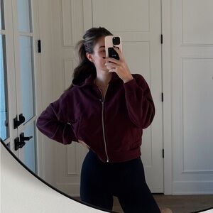 YPB, Zip-Up Bomber Jacket in Deep Burgundy